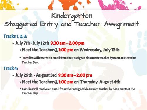 Kindergarten Staggered Entry